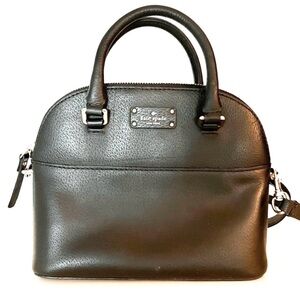 Kate Spade Black Pebbled Leather Satchel Crossbody Bag